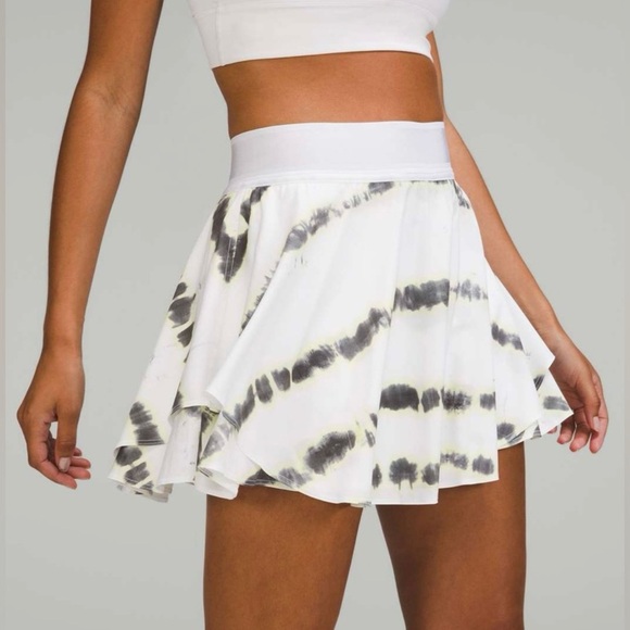 NEW!! Lululemon Court Rival High-Rise Skirt Long Transverse Yellow Multi Sz10 - Picture 1 of 8